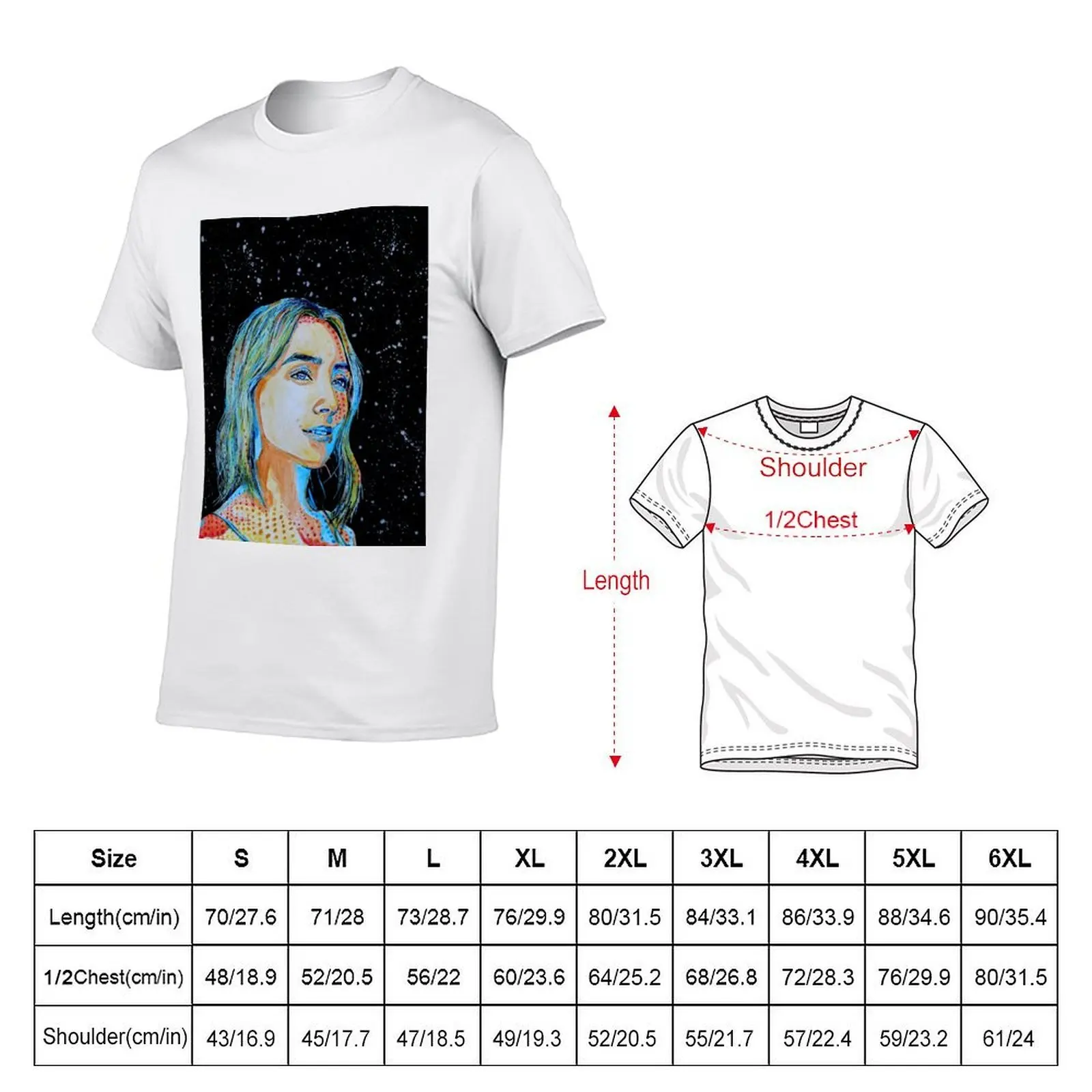 Saoirse Ronan comics style T-Shirt street wear boys whites plus size men clothing