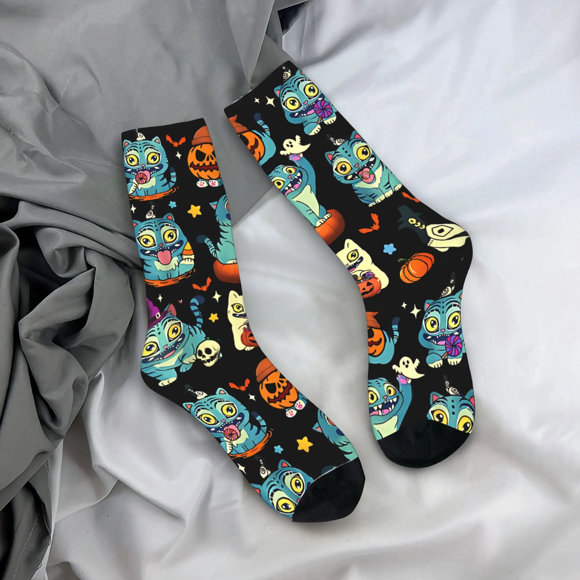 

Derpy Tiger and Sussie Bird Halloween Stockings Men Breathable Socks Autumn Outdoor Sports Printed Anti Bacterial Socks Gift