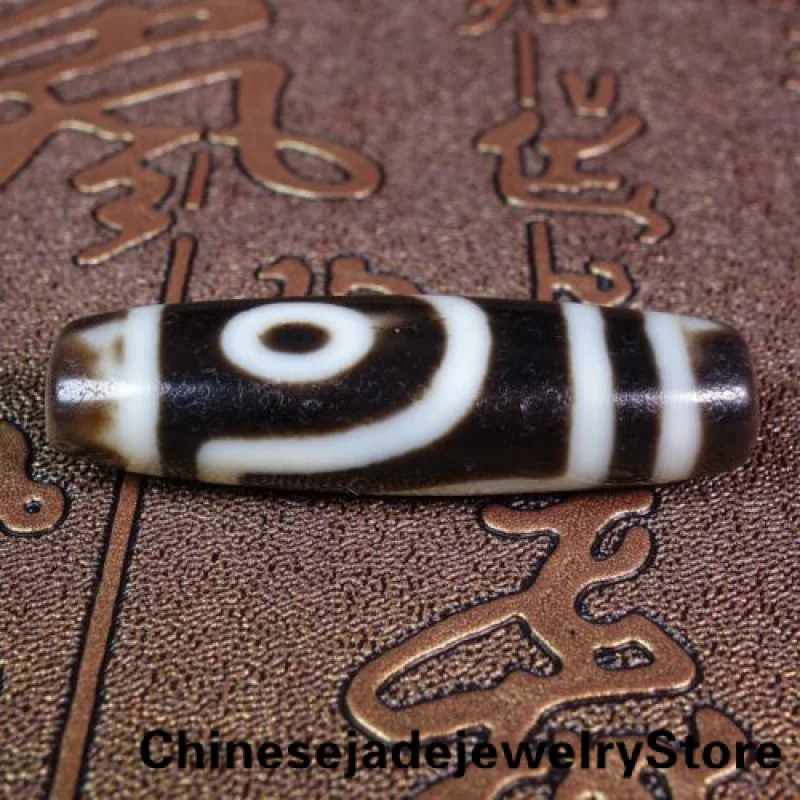 

Ancient Tibetan DZI Beads Old Agate Ruyi 2 Eye Totem Amulet Pendant GZI #1695