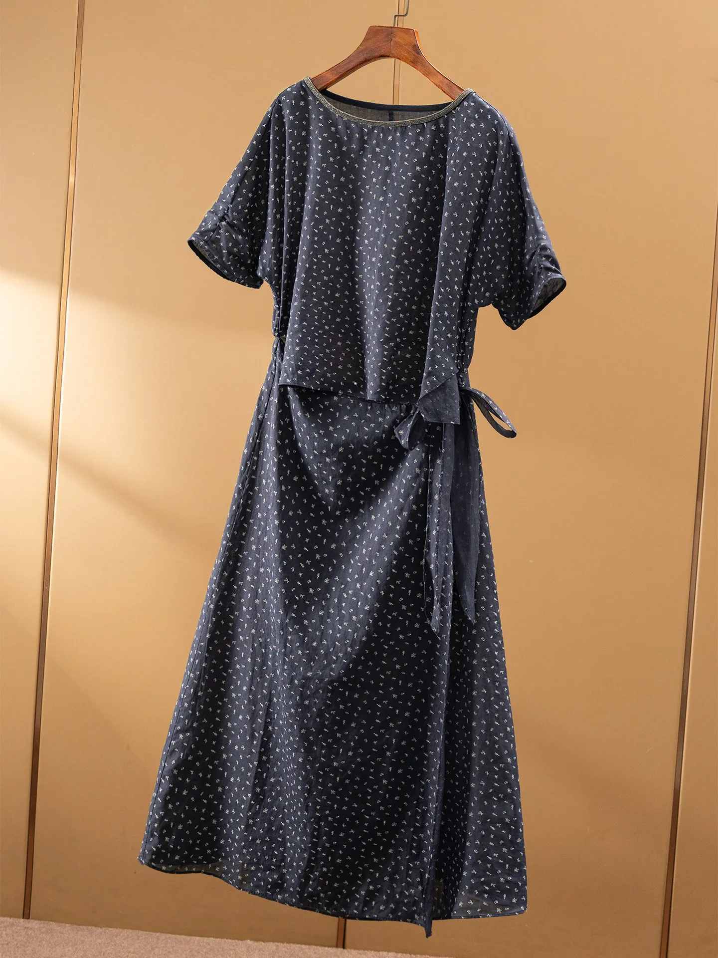 Vestidos Fengshen azul marino, - Linen Dress Wrap reseña y precio