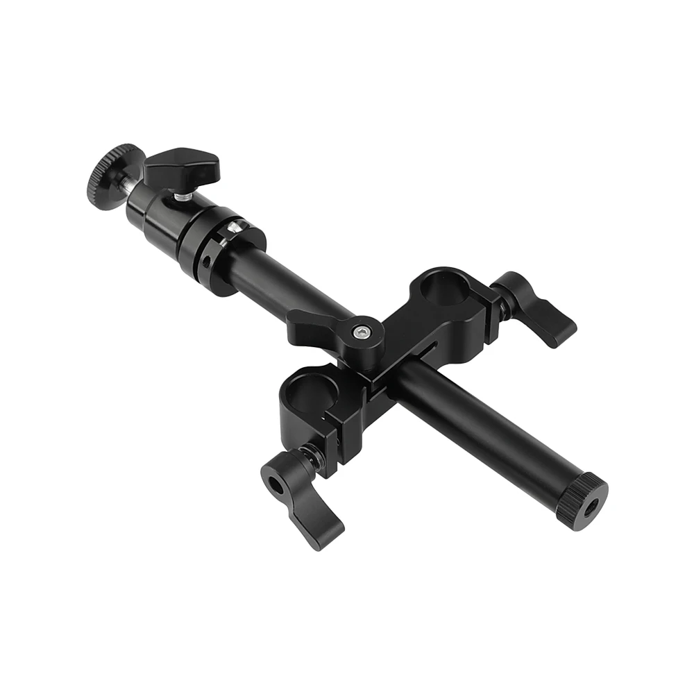 HDRIG regulowany uchwyt podporowy głowica kulowa z 1/4 "z gwintem zewnętrznym mocowaniem + pręt 15mm i blok szynowy DIY do monitora/światła błyskowego/wideo