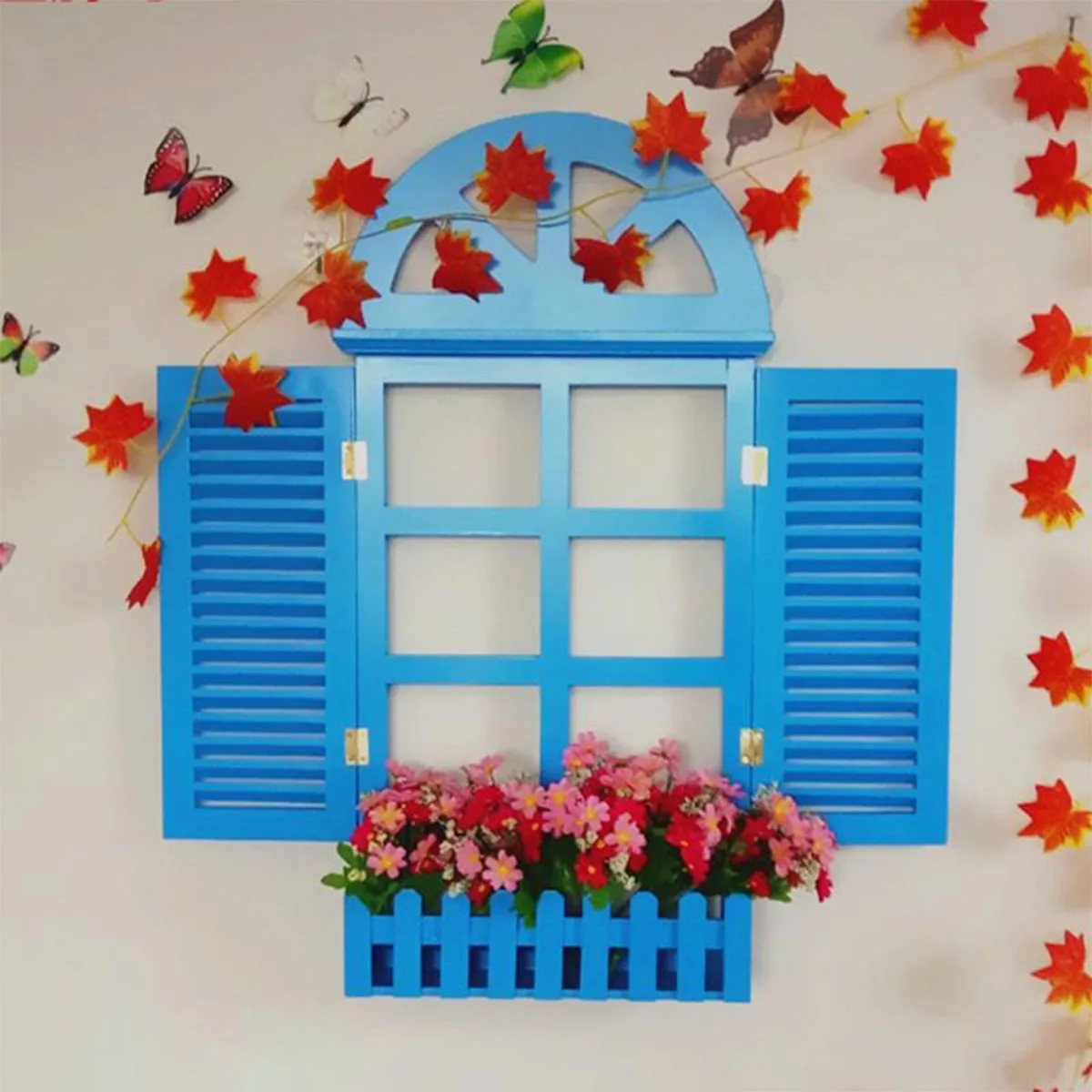 

Farmhouse Wall Decor, Rustic Wall Decoration, Wood Plastic Board Window Frame Home Decoration for Living Room Bedroom Farm Barns