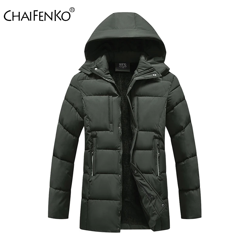 Winter Thickening Keep Warm Men Coat Outdoors Loose Fleece Comfort Solid Casual Tops New Fashion Removable Hat Windproof Parka