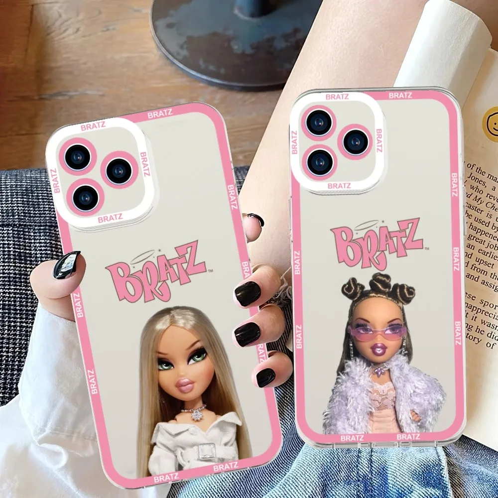 Lovely Doll Bratz Phone Case For iPhone 11 12 Mini 13 14 Pro Max Transparent Shell