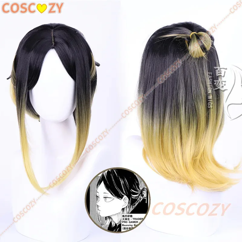 

qq34Kozume Kenma Косплей Парики Школьный волейбольный клуб средней школы Короткий/Средний/Длинный золотисто-черный парик