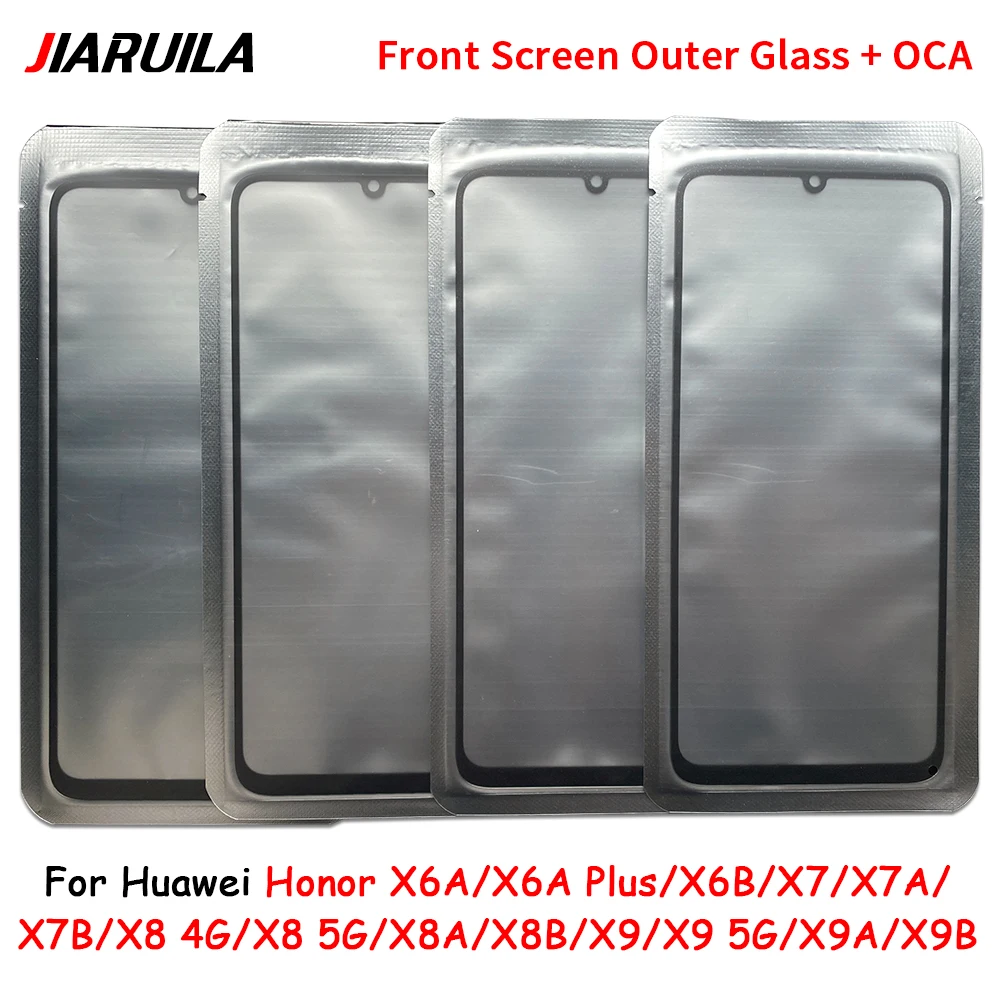 Glass OCA For Huawei Honor X6B X7 X7A X7B X8A X8B X9A X9B X9 X8 4G 5G X6A Plus LCD Front Touch Screen Lens Glass  OCA Replace