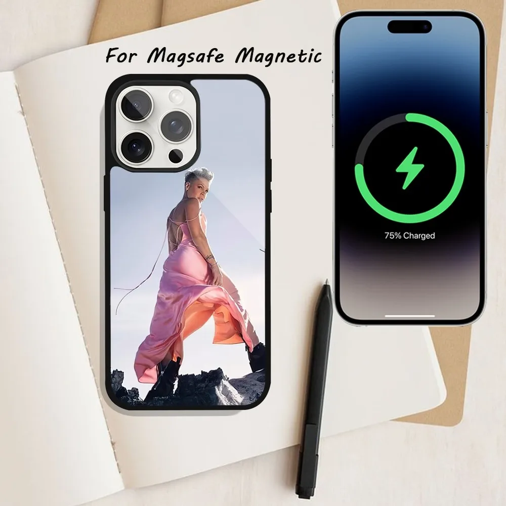 Singer P-P!nk  Trustfall Phone Case  For iPhone 15 12 13 14 11 Pro Plus Max Magsafe Magnetic Wireless Charging shell