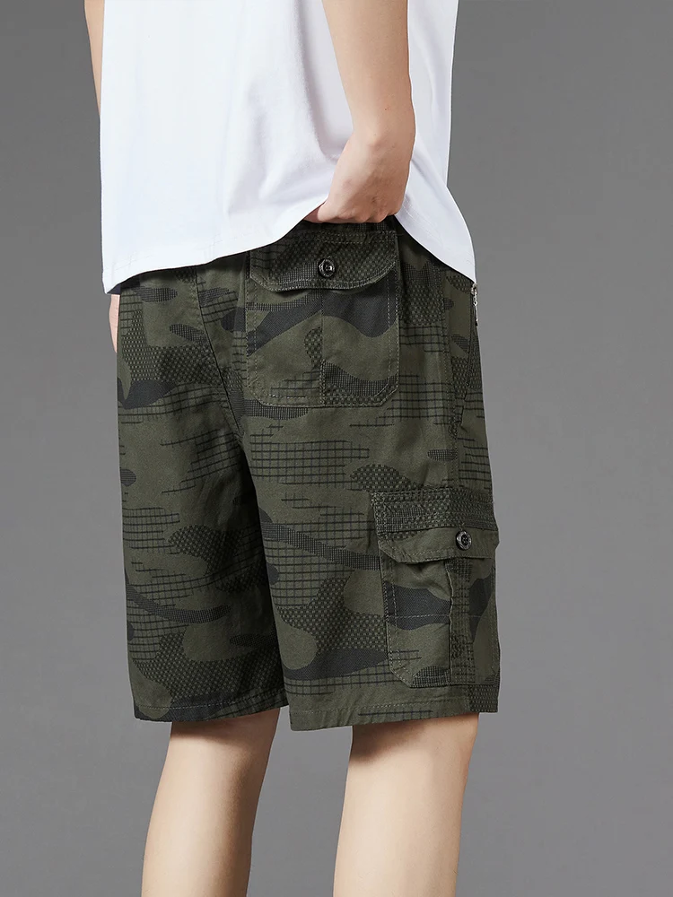 

Premium Cotton Men's orts Summer Thin Large Size Casual Faion Camouflage Workwear Loose Five-Quarter Pants Breathable