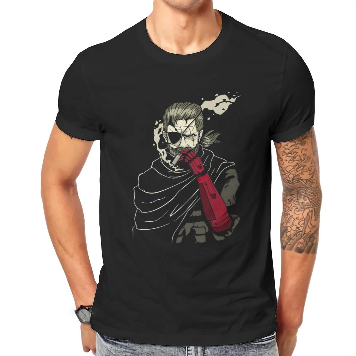 Футболка мужская хлопковая с коротким рукавом, брендовая тенниска с принтом в стиле гранж, с принтом в виде игры Фантом боль, летняя майка в стиле Харадзюку
