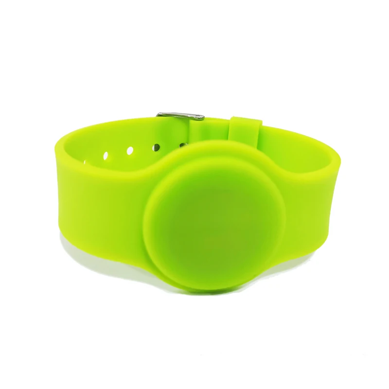 125Khz EM4100 read only RFID Silicone Wristband green color, band adjustable watch type