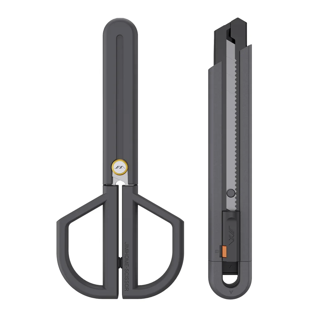 JIMIHOME Household Tool Essential Safety Scissors and Utility Knife Set Precision Light Duty Office Resist Rusting Tool