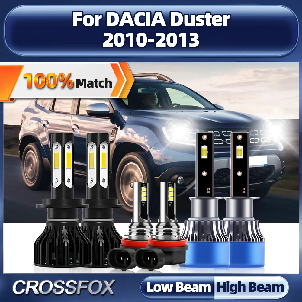 

60000LM LED Canbus Car Headlight Bulbs 6000K White Auto Fog Lamps 12V 24V Plug And Play For DACIA Duster 2010 2011 2012 2013