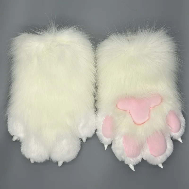 Kawaii Fursuit Paw, перчатки, 25 цветов, перчатки с пушистыми когтями, встроенный свисток, декомпрессионные милые игрушки, карнавальный костюм, вечерние для взрослых