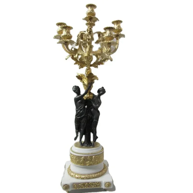 Antique classical Solid Bronze Two Ladies  Holding Candle for Holder/ candle sticks  Home decoration