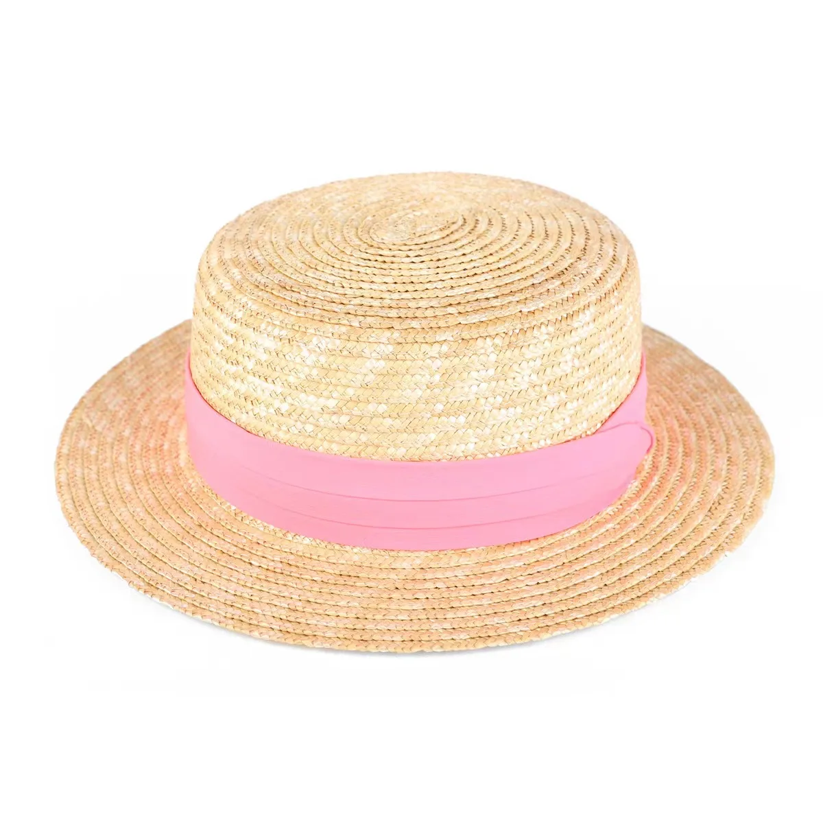 men boater hat natural wheat straw top hat flat hat men straw hat  Beach Flat Brim Cap handmade straw hat vintage gentlemen hat