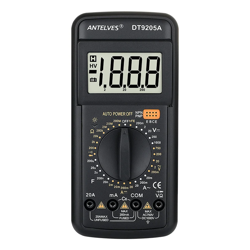 

DT9205A мультиметр, цифровой высокоточный электрик, специальная обновленная версия, интеллектуальный электронный счетчик обслуживания с защитой от ожогов
