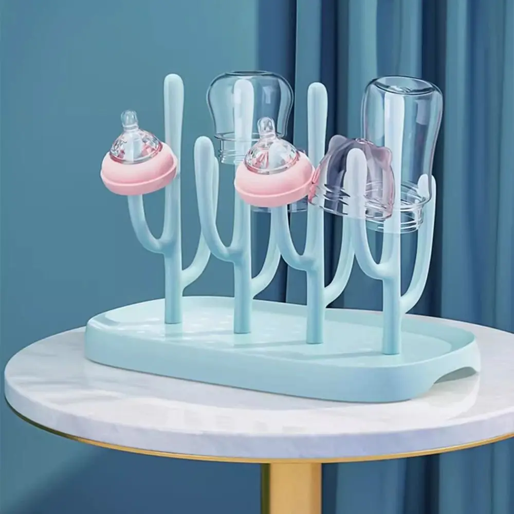 High Quality Feeding Bottle Drain Rack Space-saving Quick Draining Baby Bottle Drying Stand with Drip Water Tray Convenient