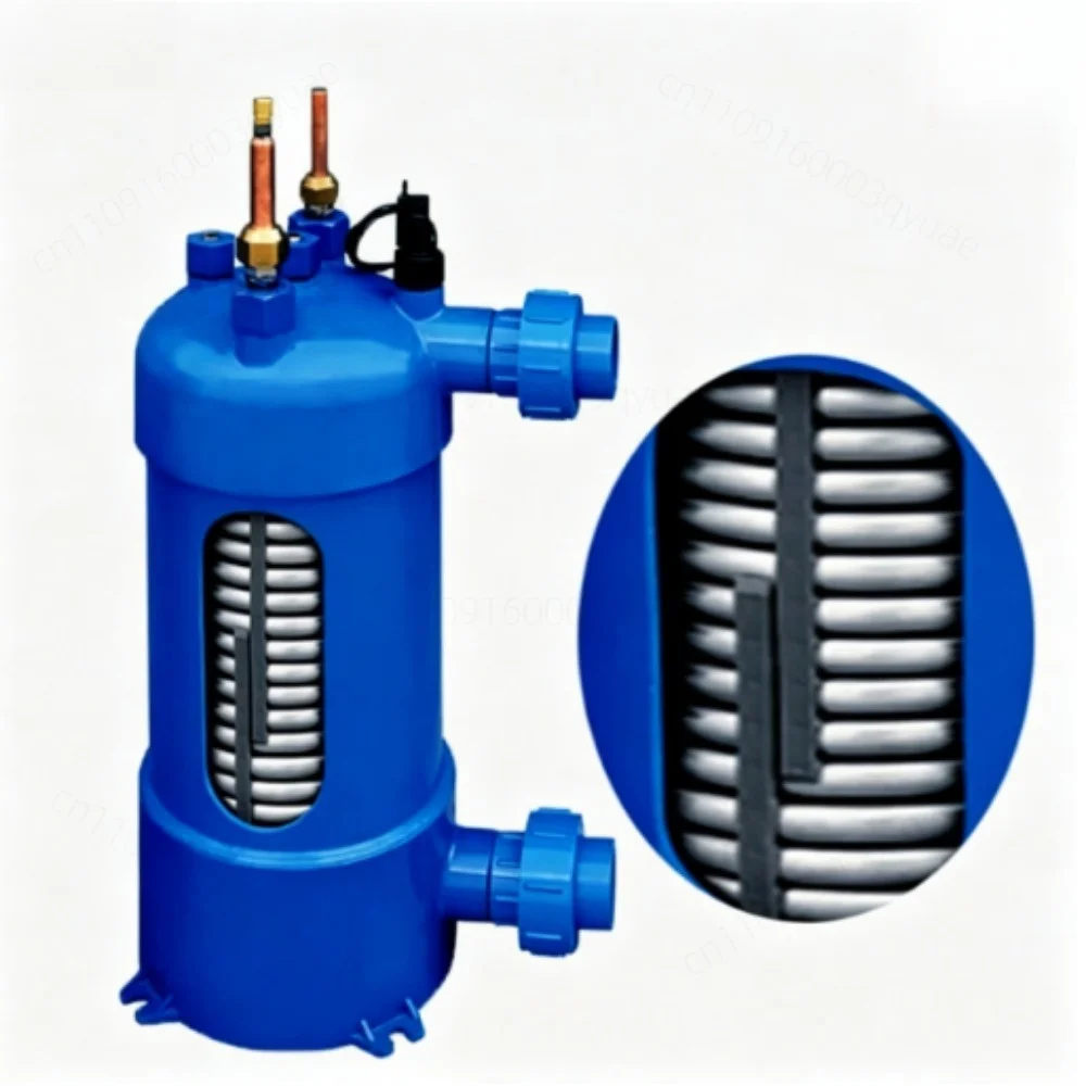 Seawater Pool Heat Pump - Full Titanium Tube Heat Exchanger for Saltwater & Swimming Pools, Efficient Heating