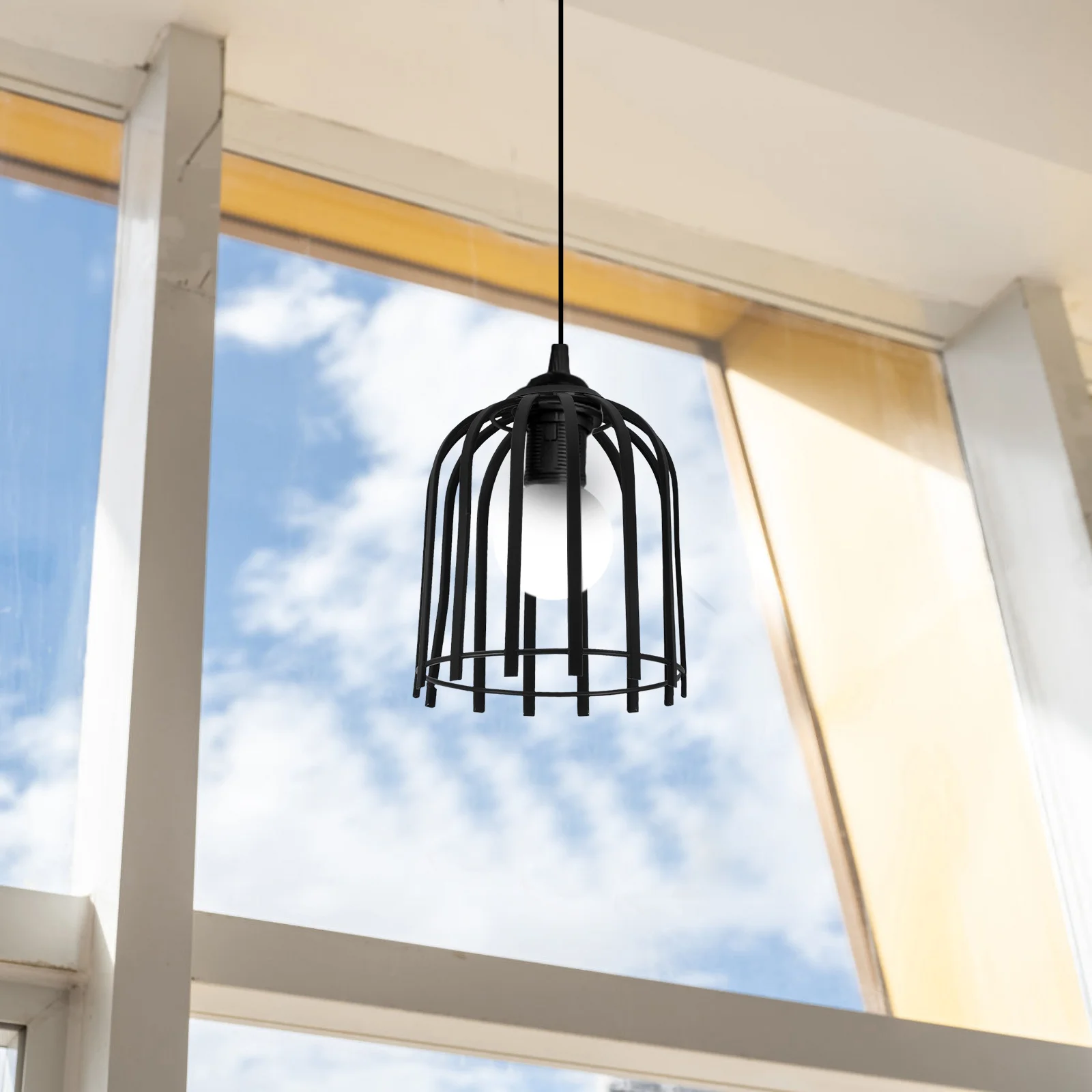 1 قطعة سلك الحديد قلادة ضوء الظل تصميم هندسي سهلة التنظيف DIY تركيب غرفة المعيشة غرفة نوم قفص السقف