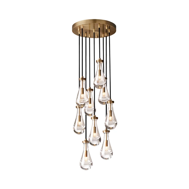 

Vintage American Water Drop Dimmable LED Pendant Light Hanging Lamps Lustre Suspension Luminaire Lampen For Foyer Dinning Rooom