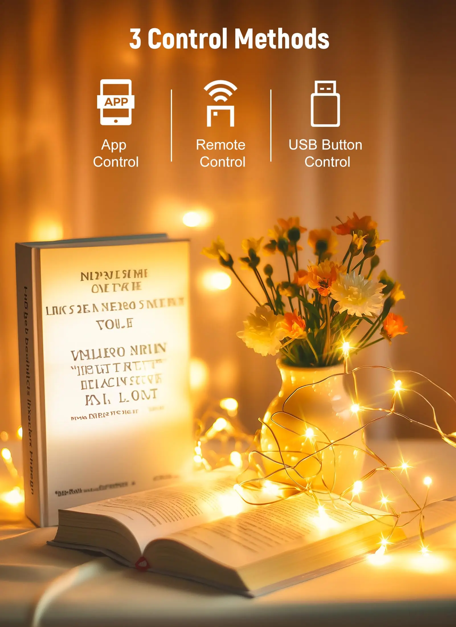 Smart USB String Lights 10M 100 LED Fairy Lights with Bluetooth App Remote Garlands Decorative Light for Christmas Wedding Party