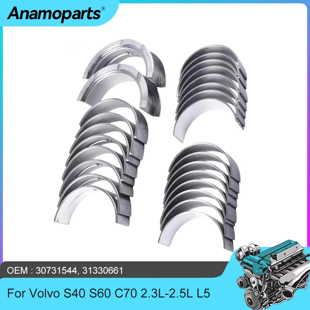 

Комплект вкладышей шатунных подшипников двигателя для Volvo C30 2.4L 2.5L (2008-2013), артикулы 31330661, 30731544