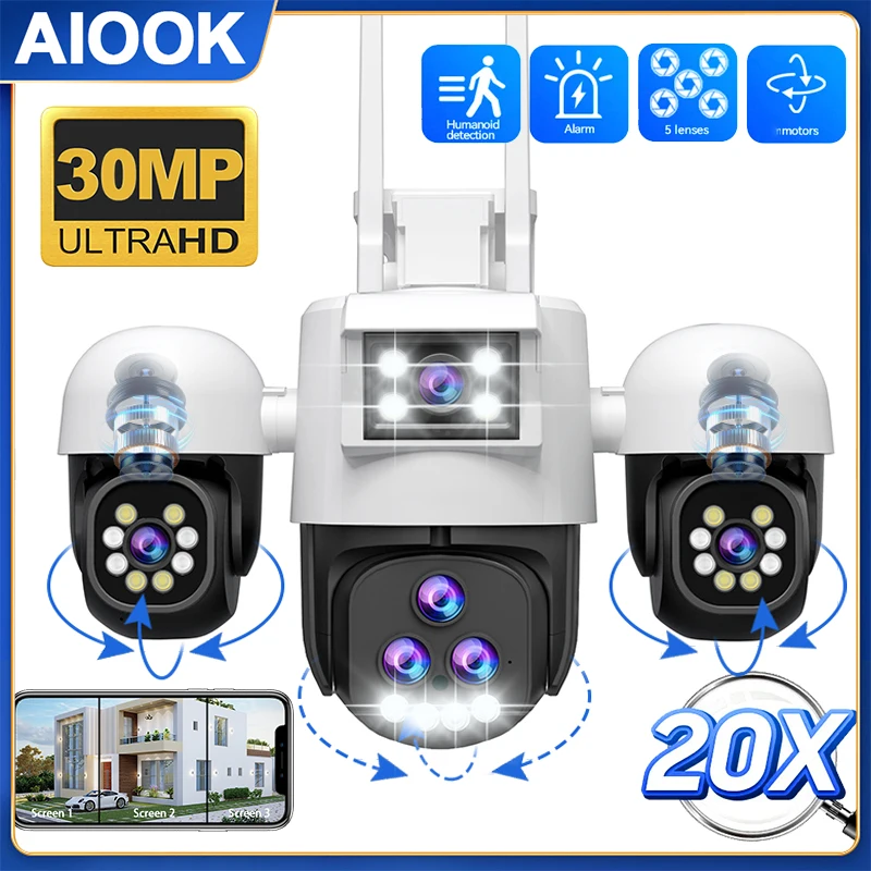 

AIOOK 20x ZOOM WiFi Camera PTZ HD 30MP Outdoor Waterproof Night Vision Two-way Intercom IPC360 HOME IP Camera Mobile Tracking
