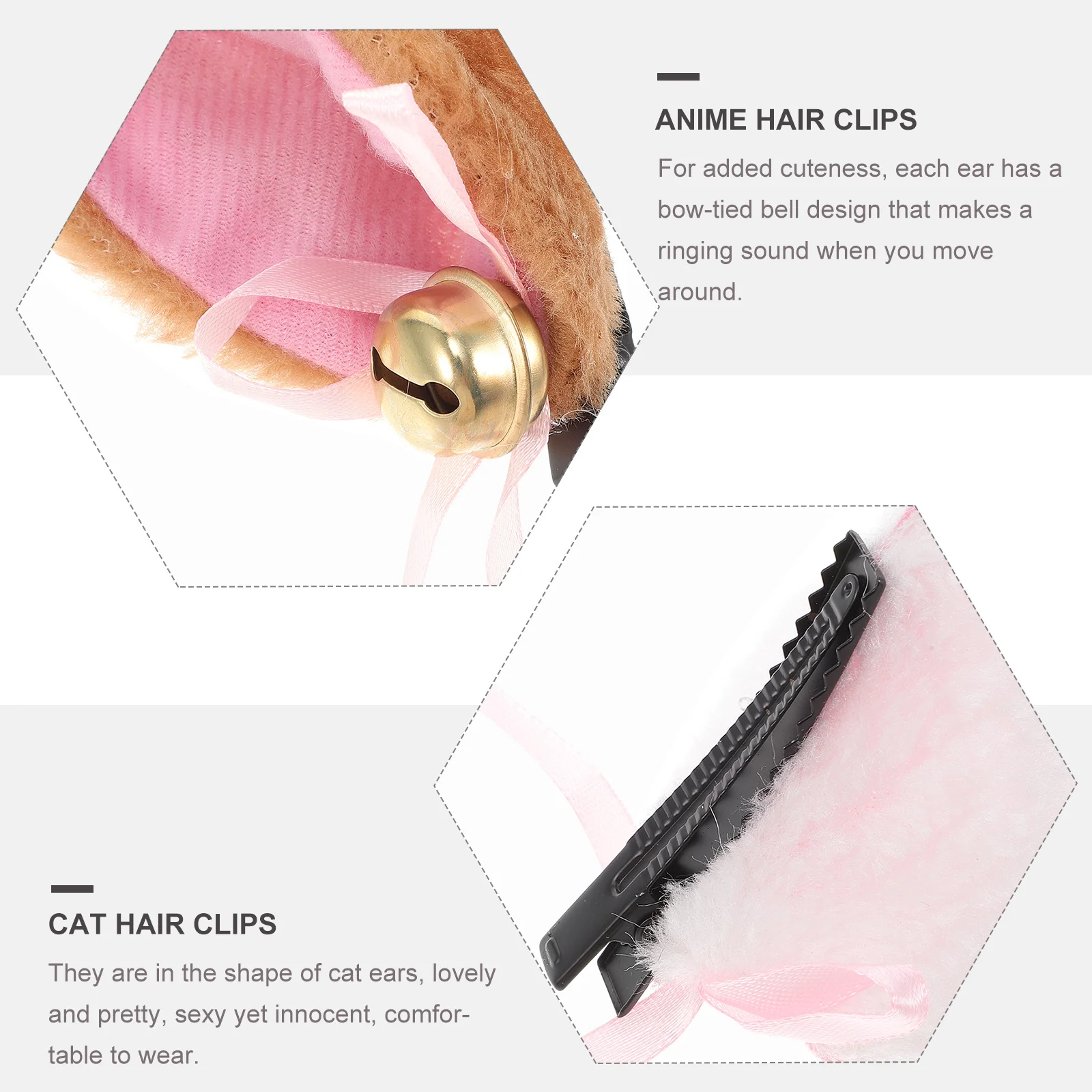 

4Pairs Cat Ears Hair Clip Pretty Cosplay Halloween Costume Accessory Girls Party Decoration Cat Ears Hair Clips