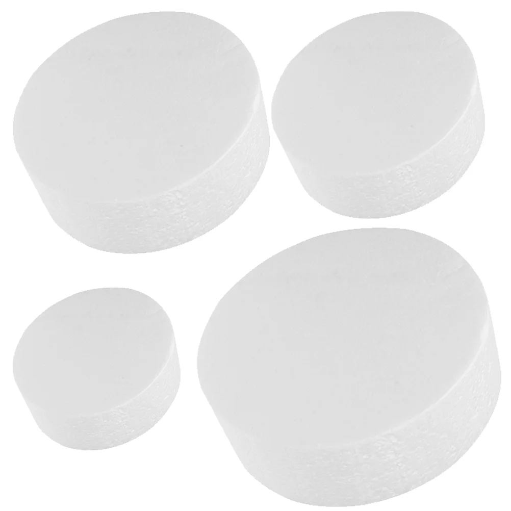 

4 Pcs Cakes Foam Model Floral Blocks Foams Scraper Polystyrene Circle White Painting Tool Baby