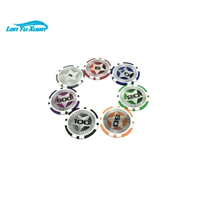 500 pcs Clay poker chips with silver aluminum case set include 2 sets poker cards and 1 white dealer