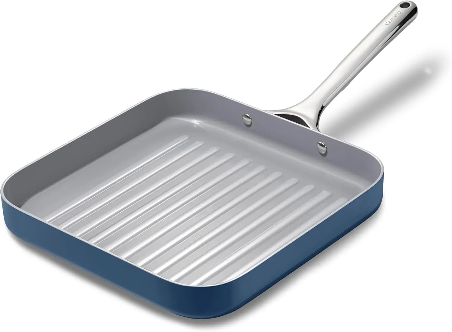 

11' Square Grill Pan - Non-Stick Ceramic Coated - Non Toxic, PTFE & PFOA Free - Oven Safe - All Stovetops - Navy
