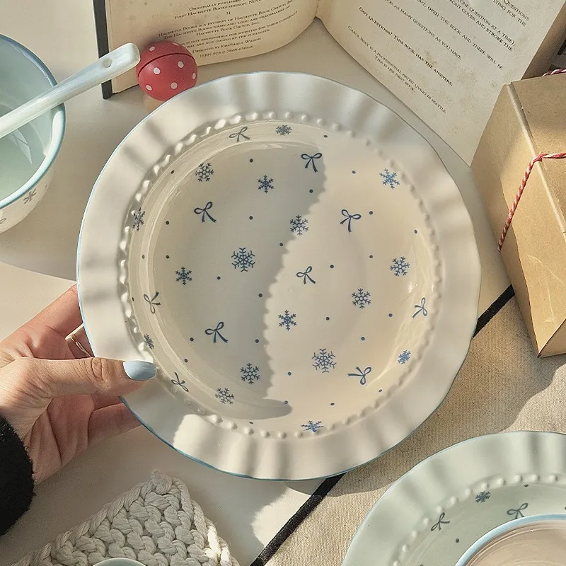 

Cute plates, fruit plates, tableware, ceramic, good-looking plates, beautiful, household dishes 2025 new models