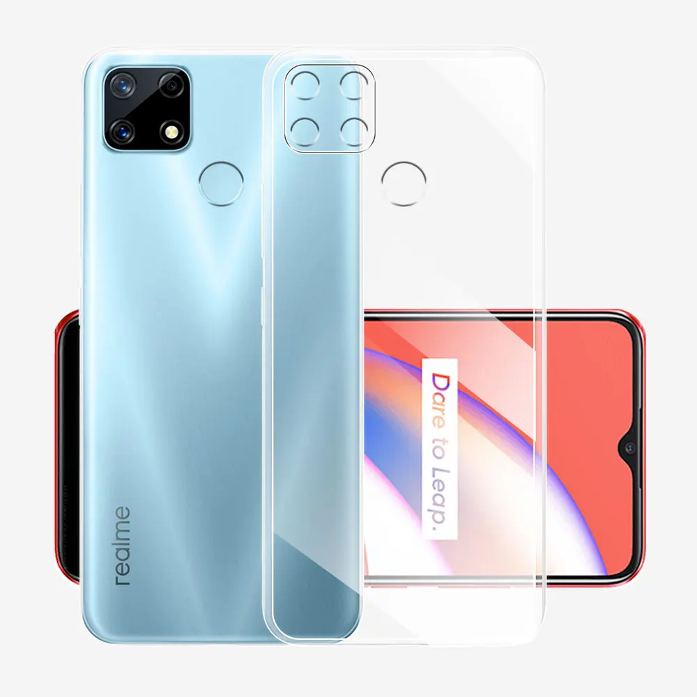 Dla Oppo Realme C25 Case Ultra cienka silikonowa miękka TPU przezroczysta tylna obudowa dla Realme C25s C25Y Coque dla Realme C25 Fundas