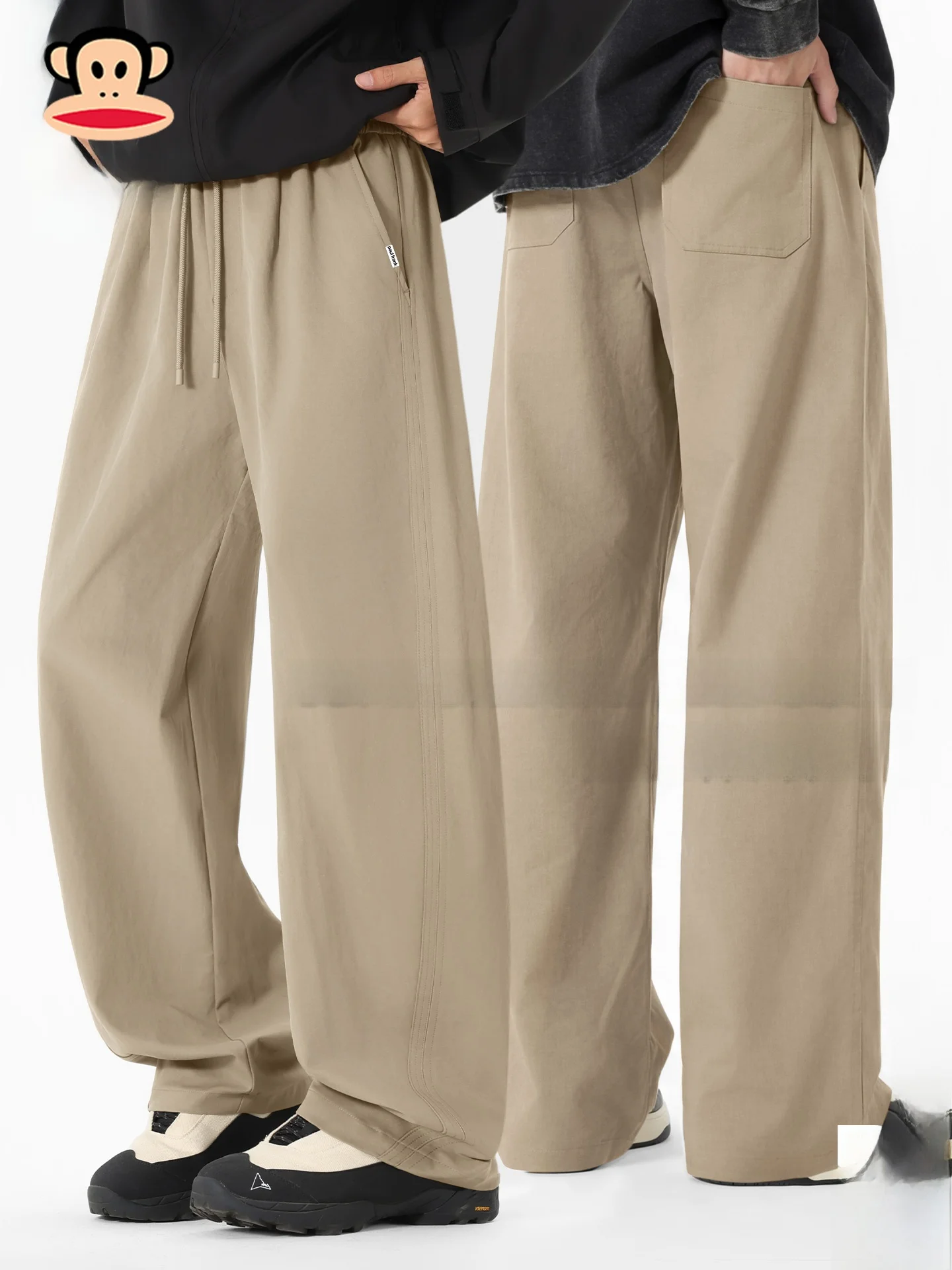 

Мужские повседневные брюки прямого кроя цвета хаки в американском ретро-стиле, новая модель Весна 2026, удобные, неэластичные