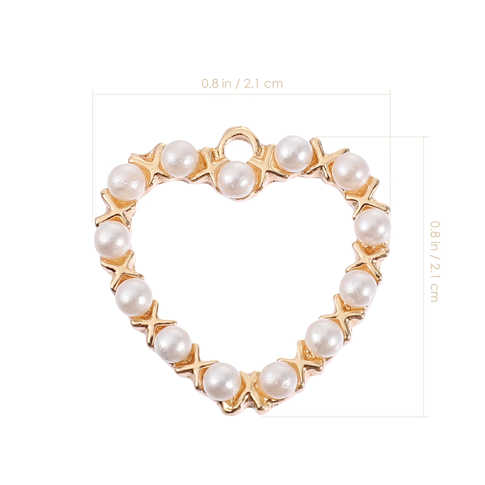 

10pcs Pearl Rhinestone Pendant DIY Key Ring Decor Artificial Earring Alloy Jewelry Accessories Brightly Colored Durable