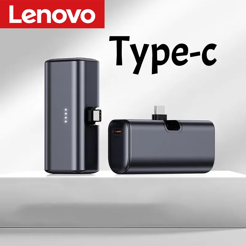 Lenovo 22.5W Snelladen 500000mAh Mini Draagbare Oplader USB-C Powerbank Geschikt voor iPhone 16/15 Serie en Android Apparaten