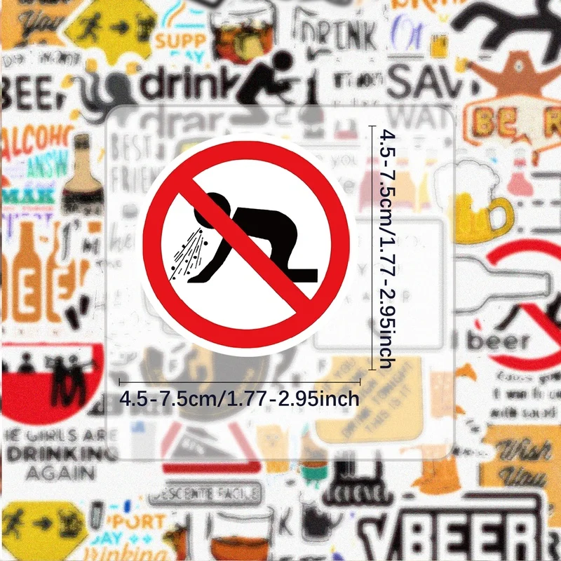 50 ملصقًا على شكل جرافيتي للبيرة المرحة، شارات لاصقة نابضة بالحياة، أنماط متعددة بدون تكرار، مناسبة لزجاجات المياه وأجهزة الكمبيوتر المحمولة وحقائب السفر وألواح التزلج والقيثارات وديكورات الحفلات #4