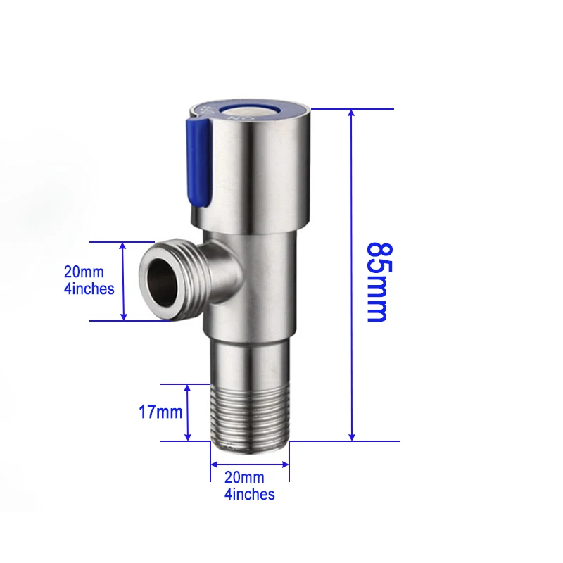 صمام مدخل نحاسي بقضيب نحاسي من الفولاذ المقاوم للصدأ، صمام زاوية حقن مياه الحمام، مغسلة، ملحقات سخان المياه