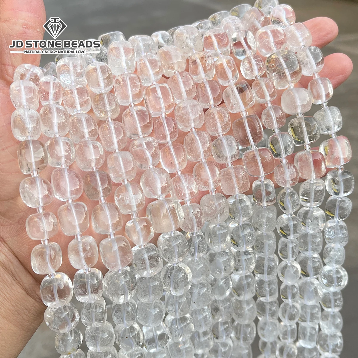 

Natural Stone Rock Quartz Square Beads Irregualr Loose Spacer Bead for Jewelry Making DIY Bracelet Necklace Accessory 15" Inch
