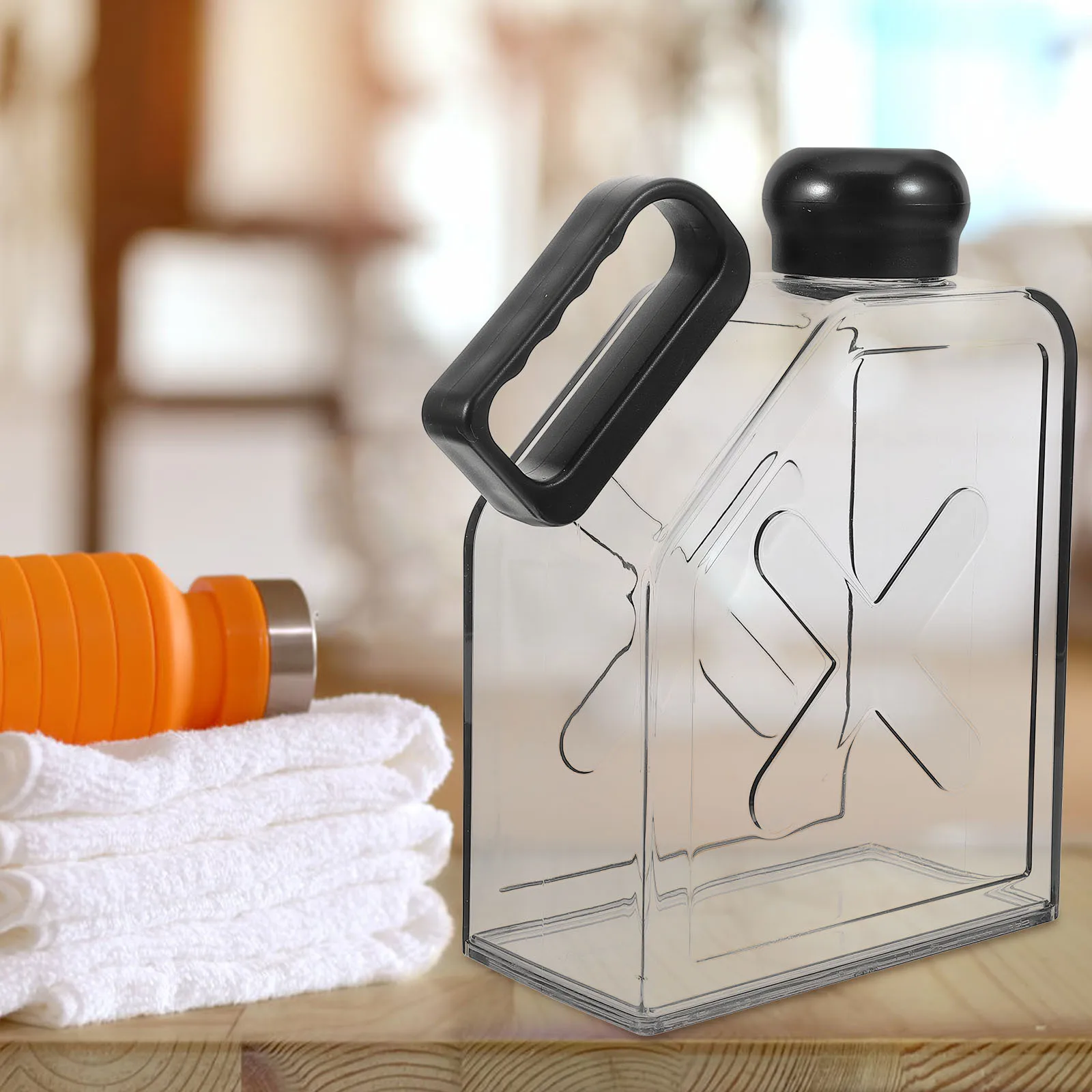 زجاجة مياه مسطحة مانعة للتسرب، قارورة سفر بلاستيكية متينة، غلاية مياه محمولة قابلة لإعادة الاستخدام، حاوية شرب للياقة البدنية في الهواء الطلق