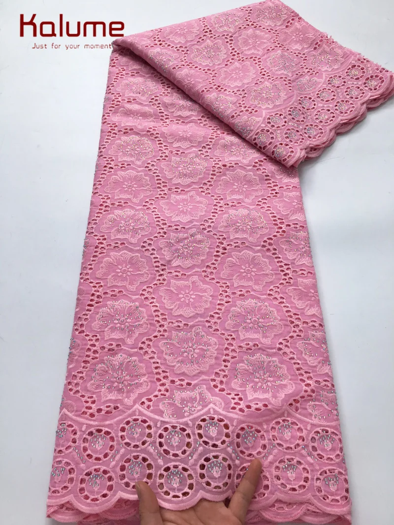 

2025 Newest African Cotton Lace Fabric 5 Yards Nigerian Swiss Voile Lace Fabric for Sewing Woman Party Evening Dresses F4273