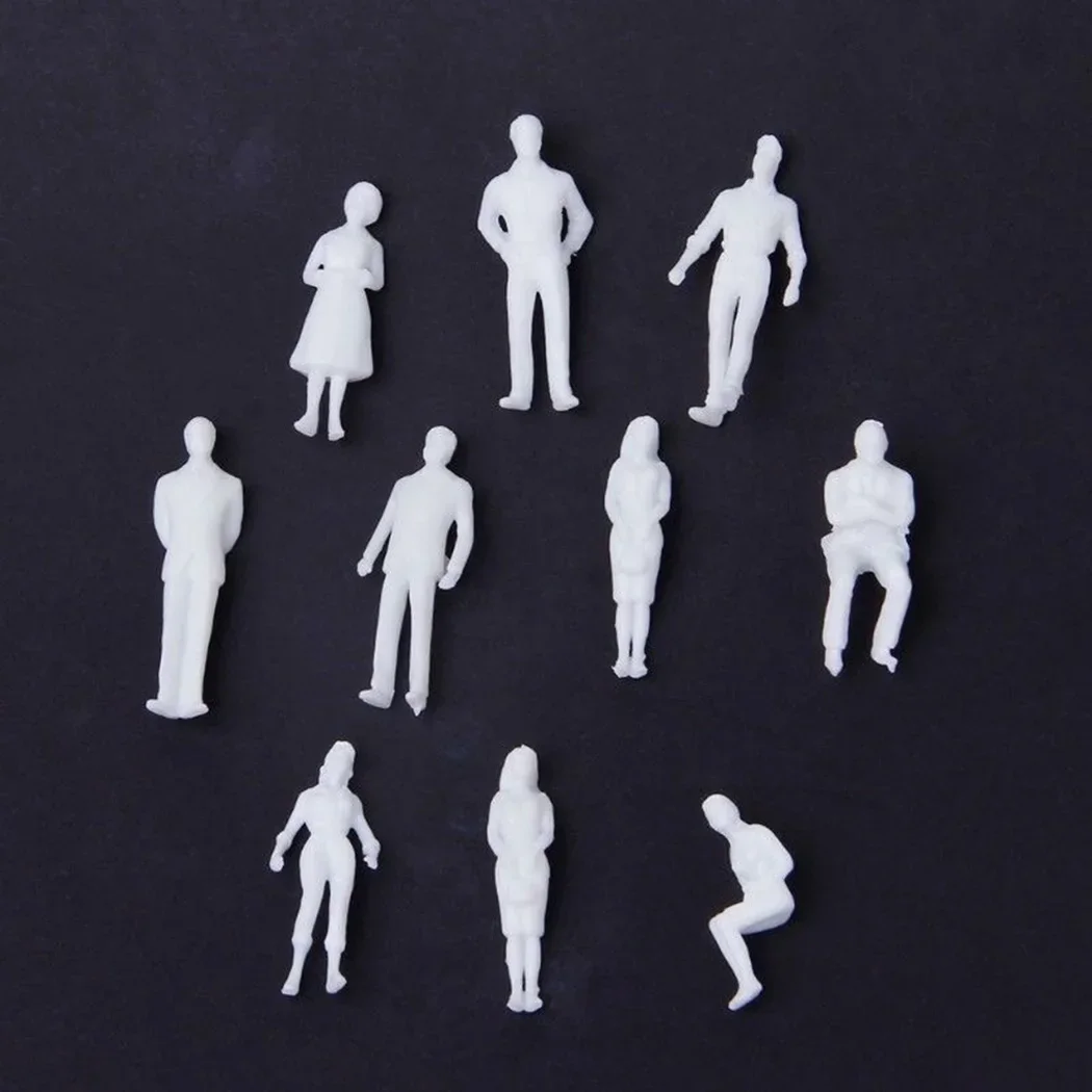 Figures Model Miniature Figures Miniature Mixed Painted Model People Plastic White 1:75 Scale 50/100Pcs Brand New