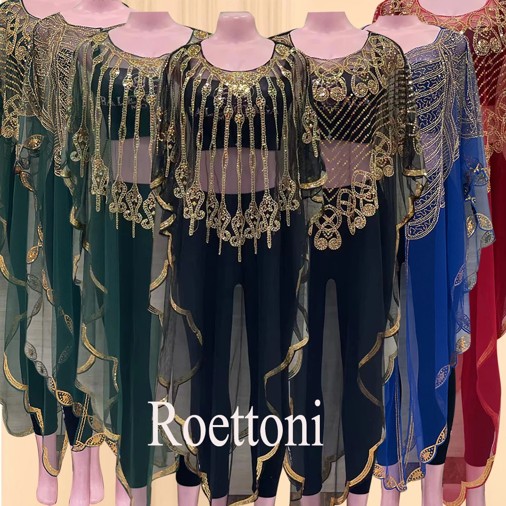 Summer 2022 New African Women\'s Fashion Gown Chiffon Batwing Sleeve Sequins And Fringes Loose Versatile Dress With Free Size