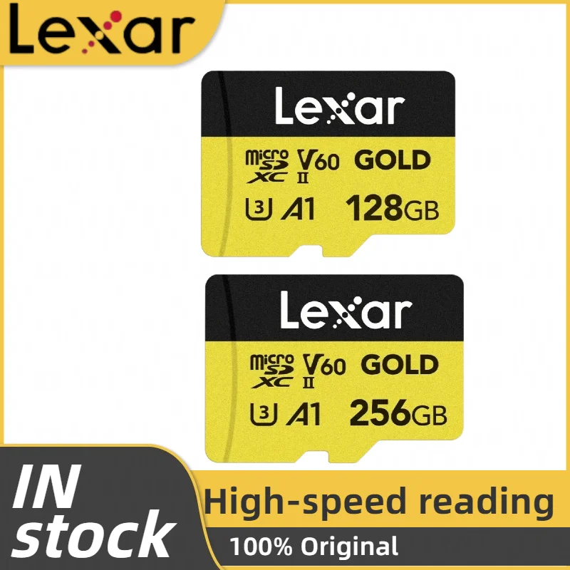 

2026 Lexar Micro SD Card Gold 256GB Flash Professional Card V60 A1 C10 TF Card MicroSDXC Read Max 280MB/s For Camera