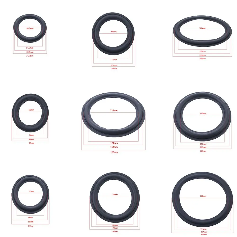 แหวนพับได้สำหรับซ่อมแซมชิ้นส่วนลำโพงขอบยางอุปกรณ์เสริมสำหรับซ่อมลำโพงวิทยุ