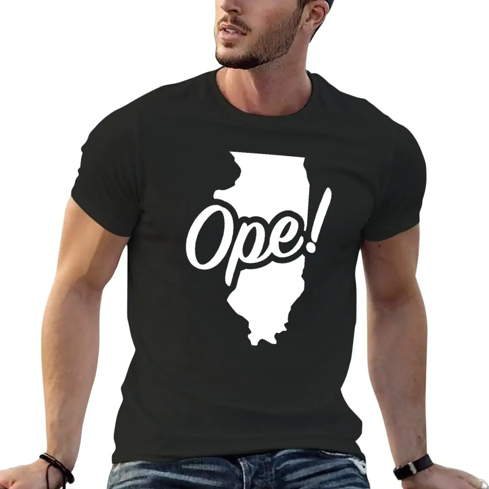 Ope! Illinois (White) Midwest State Fun Phrase Saying T-Shirt hippie clothes basketball graphic tees mens designer t shirt