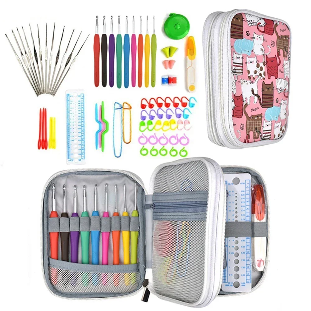 

Empty Crochet Hooks Pouch Storage Bag Knitting Kit Case Organizer Bag For Crochet Needles Scissors Ruler Sewing Kit Bag