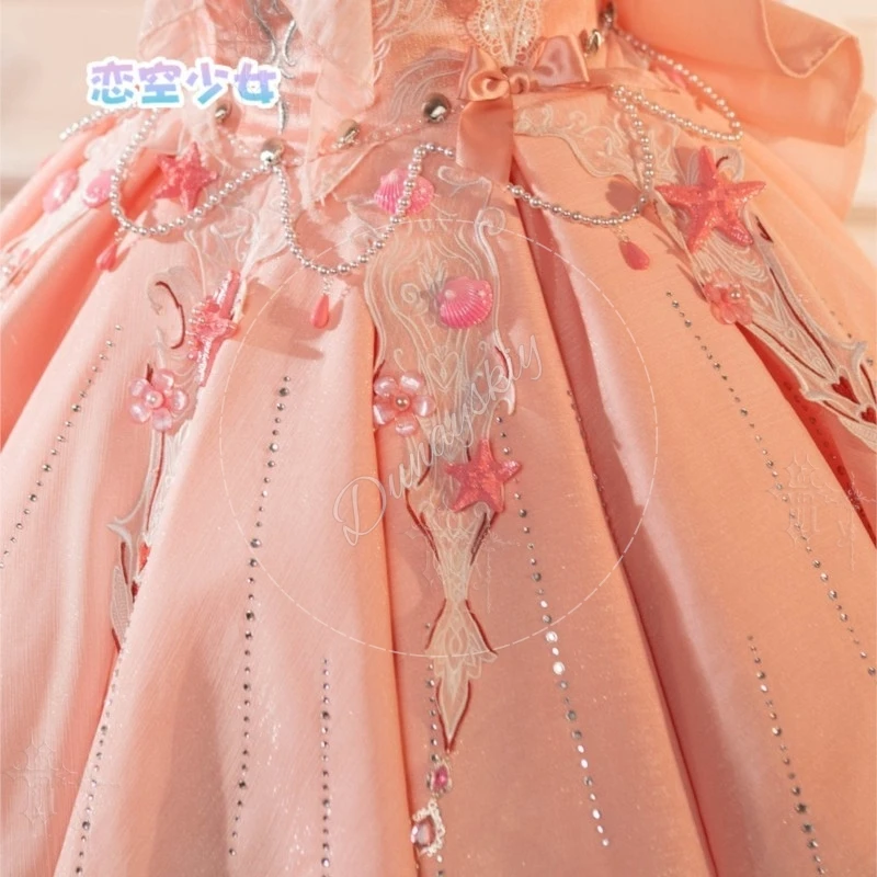 Infinity Nikki Pink Ribbon Waltz Full Set Sweet Style Cosplay Costume Two Dimensional Game Outfit Carnival Party Cos Lolita Wig view 6