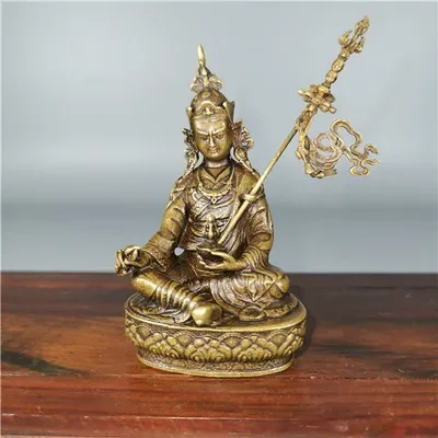 High quality brass sculpture trumpet retro pure bronze lotus peanut master statue free shipping