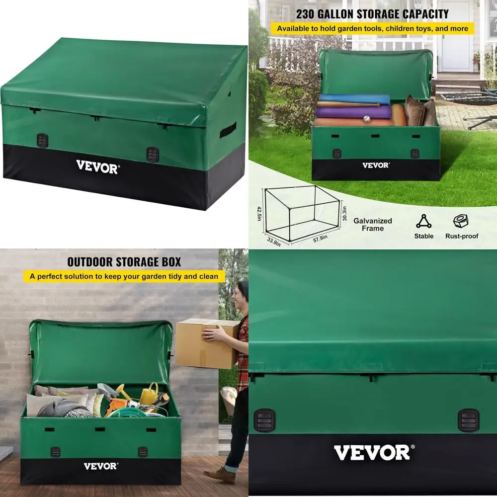 

Портативная водонепроницаемая полиэтиленовая коробка для брезента емкостью 230 галлонов для использования на открытом воздухе, идеально подходит для кемпинга, сада, у бассейна и двора